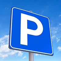 Parking sign by Seaside Park rentals